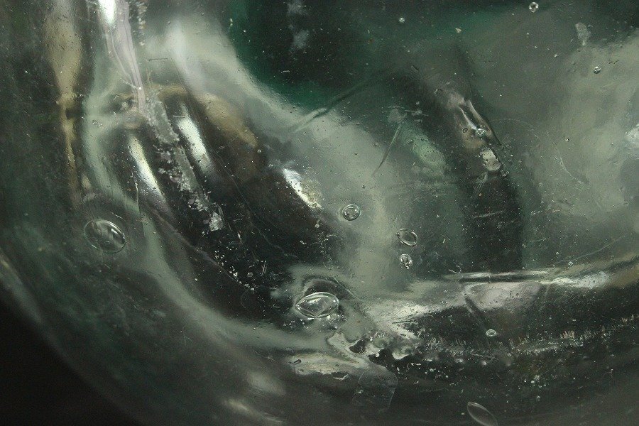 【銀閣】アンティーク レトロ ガラス 瓶 高35.5cm 旧家蔵出(AZ962)_画像8