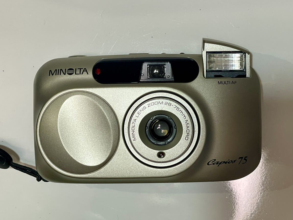 RE419a ミノルタ カピオス75 MINOLTA capios 75 Zoom コンパクトフィルムカメラ リモコンRC-3 平成昭和レトロ 中古現状 1円〜スタートの画像3