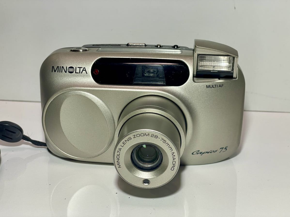 RE419a ミノルタ カピオス75 MINOLTA capios 75 Zoom コンパクトフィルムカメラ リモコンRC-3 平成昭和レトロ 中古現状 1円〜スタートの画像2