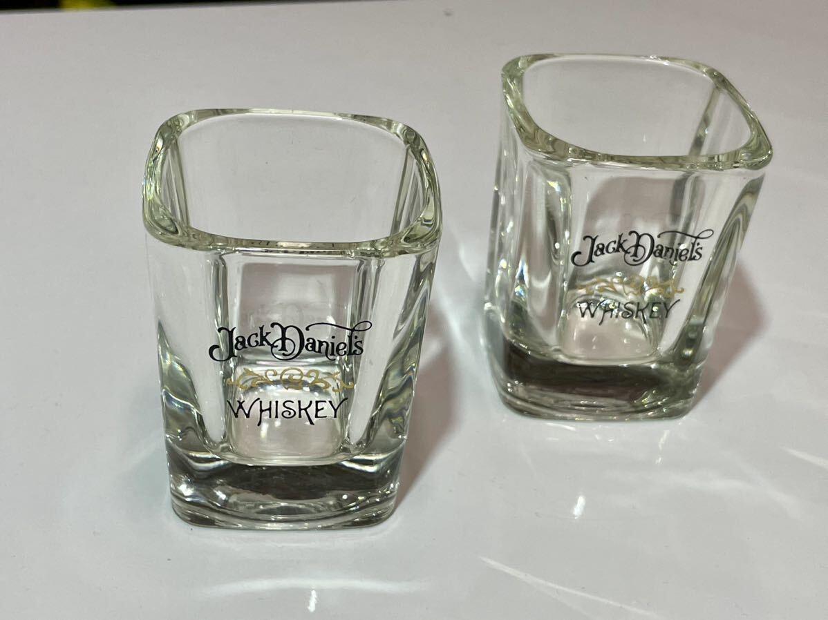 RE419n ショットグラス 非売品JackDaniel's ジャックダニエル ウイスキー ノベルティ ２個 ガラス の画像1