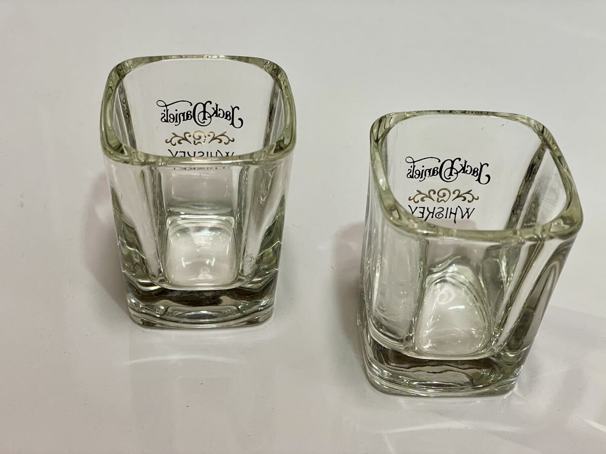 RE419n ショットグラス 非売品JackDaniel's ジャックダニエル ウイスキー ノベルティ ２個 ガラス の画像2