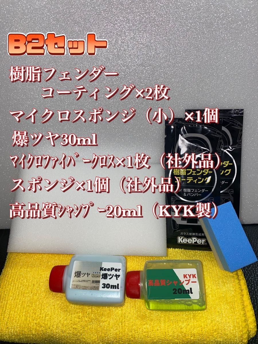 【キーパー技研正規品】★樹脂フェンダーコーティング★2枚◎付属品◎施工手順書【Bセット】