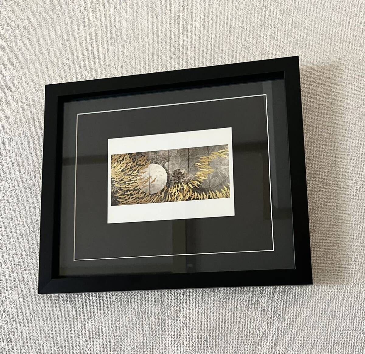 [. mountain moreover, structure ]. pattern 4 kind [ thousand feather crane ] Japanese picture postcard wooden frame 31×26cm printed matter . pattern & size difference have art frame 