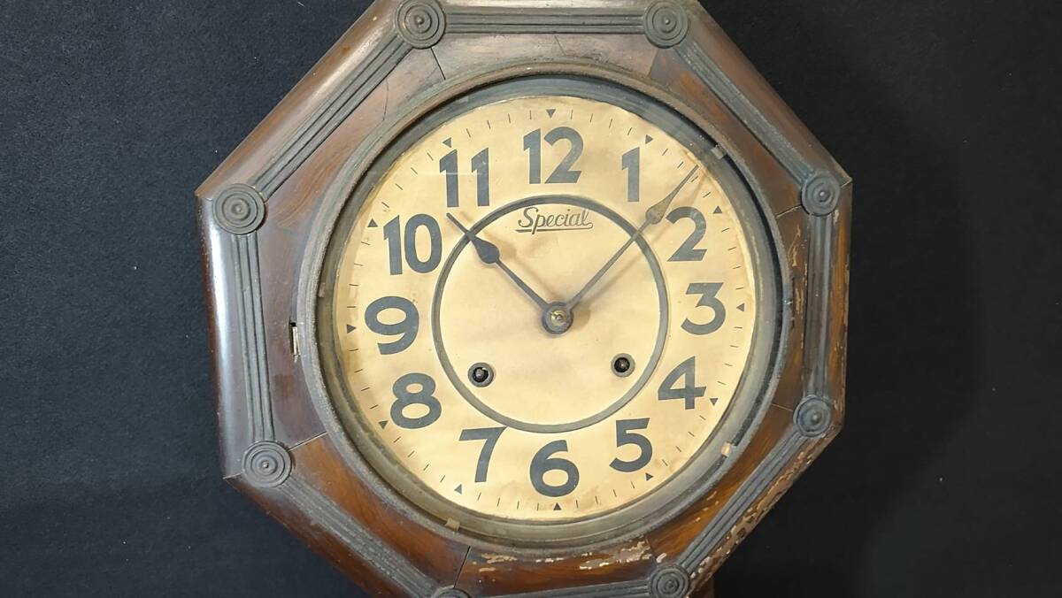 吉海A191 HAYASHI時計 戦前 八角時計 SPECIAL 柱時計 アンティーク 希少の画像2