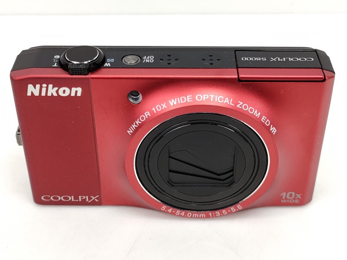 6 ニコン S 8000 クール ピクス コンパクト デジタル カメラ NIKKOR 10x WIDE 54 mm レンズ フラッシュ レッド ジャンク COOLPIX Nikon◆の画像1