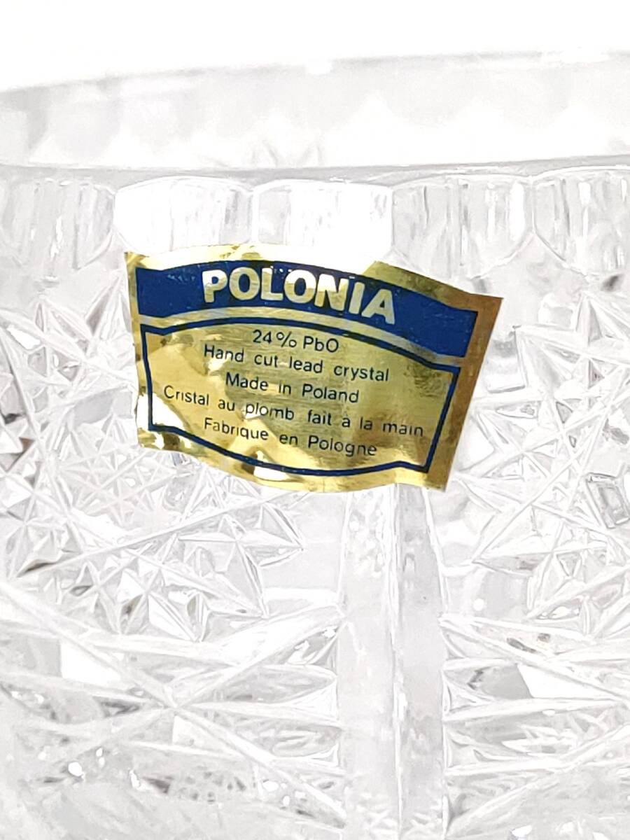 6 クリスタル ボンボニエール キャンディ ポット 蓋 付 菓子 小物 入 ポロニア POLONIA◆ポーランド ボヘミア カット ガラス 工芸 美術の画像8