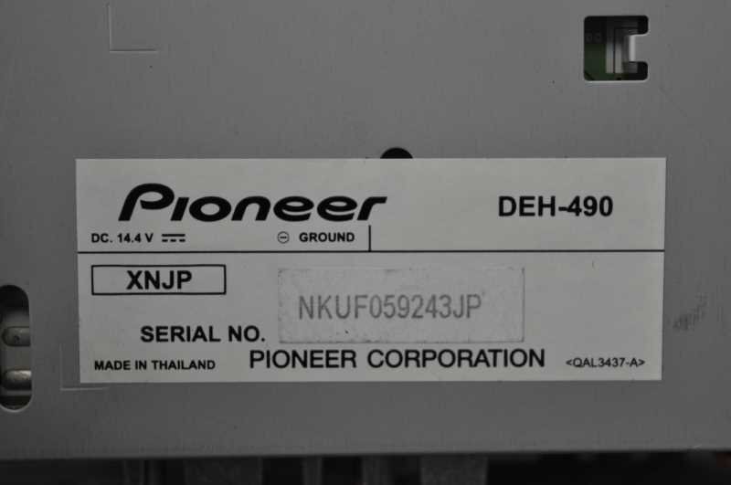 テリオスキッド L ターボ 後期(J111G) 社外 Pioneer パイオニア 破損無 取付OK 動作保証 CDプレーヤー オーディオデッキ DEH-490 s011604_画像3