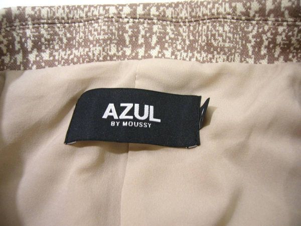 新品 ★ アズールバイマウジー AZUL BY MOUSSY グレンチェック セットアップ L ベージュ ストレッチ ジャガードニット素材 ジャケットの画像9