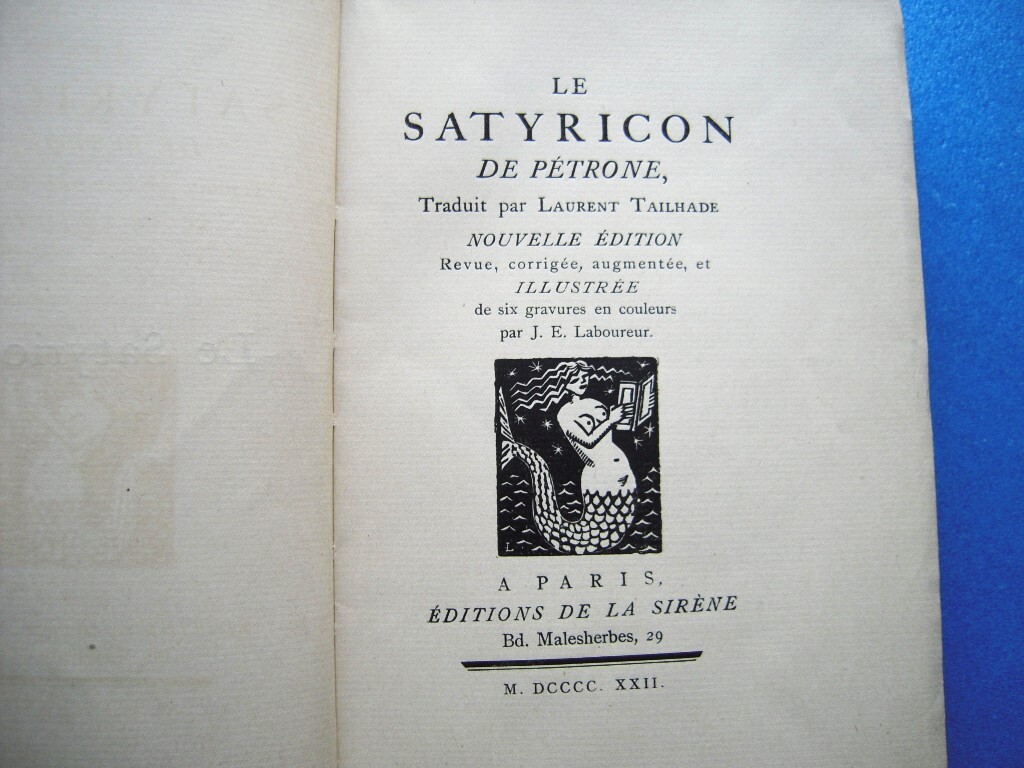 J.-E.ラブルール挿画本 1922『ペトロニウスのサテュリコン Le Satyricon de Petroneの画像2