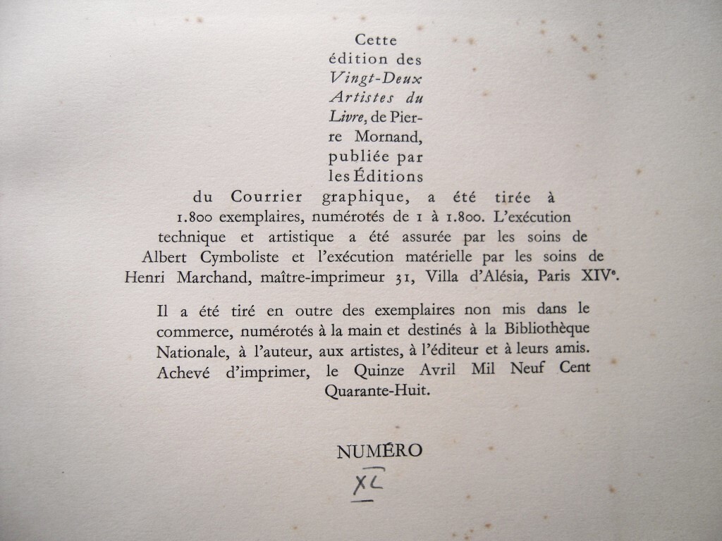 『22人のブック・アーティスト Vingt-Deux Artistes du Livre』H.C版 1948 ラブルール,ボナール,クラーヴェ,ドラン,デュフィ,マイヨール他の画像3