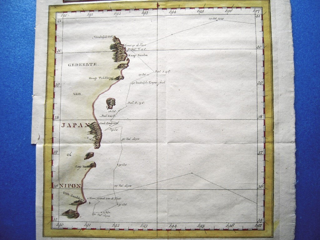 1683年！手彩色銅版古地図『日本の東海岸 East Coast of Japan No.XLIX』Alain Manesson Malletの画像3