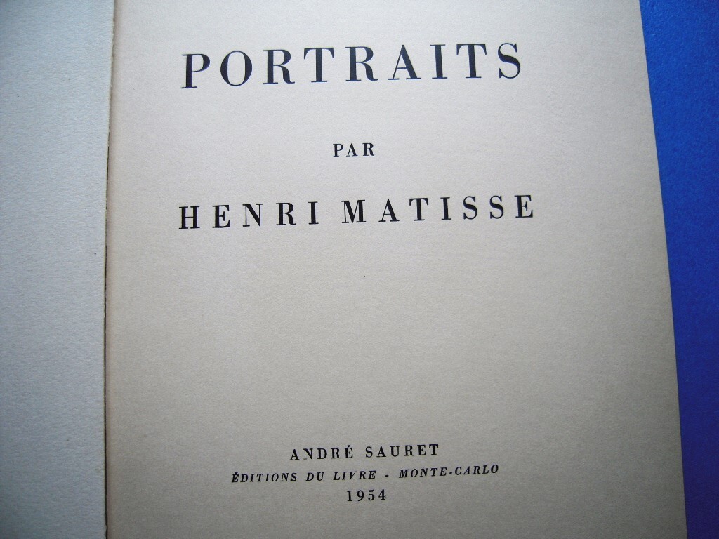 アンリ・マティス『肖像 Portraits』1954 カバーはムルロー刷リトグラフ！巻頭リト欠の画像3
