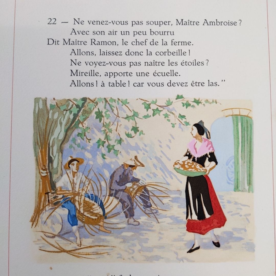 マリアンヌ・クルゾー カラー挿画50点 限725 1962 フレデリック・ミストラル『ミレイユ/ミレイオ Mireille Mireio Poeme Provencal』全2巻 の画像10