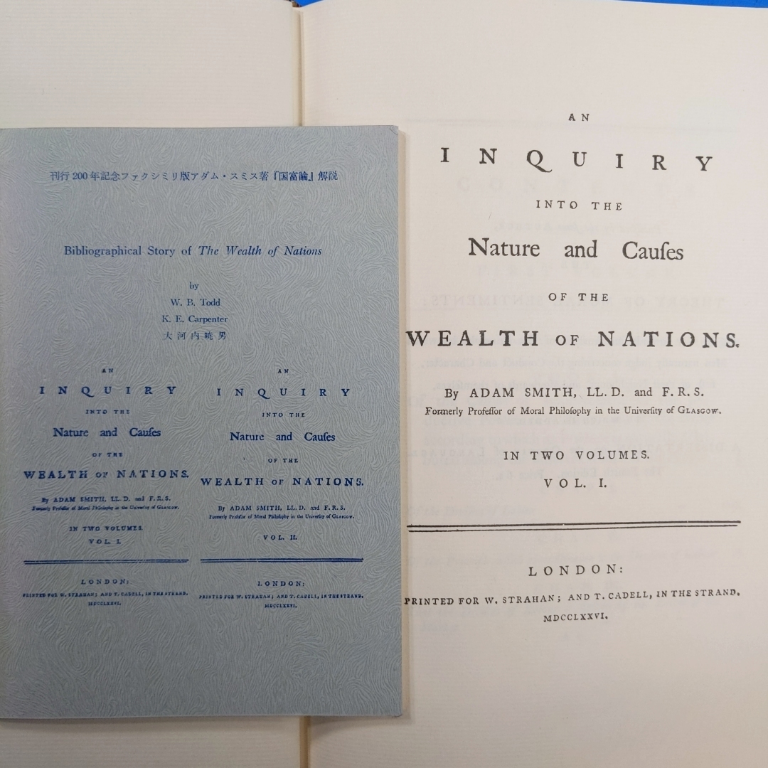 「アダム・スミス 国富論 ファクシミリ版 全2巻 限981 1976 刊行200年記念非売品解説付 An Inquiry into the Nature and Caufes of the Weaの画像5