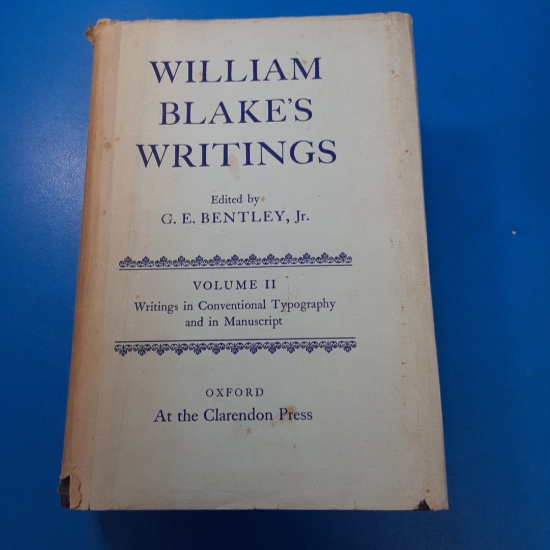 [ William * break 3 пункт William Blake\'s Writings Volume Ⅰ,Ⅱ: G. E. Bentley, Jr 1978 др. ]