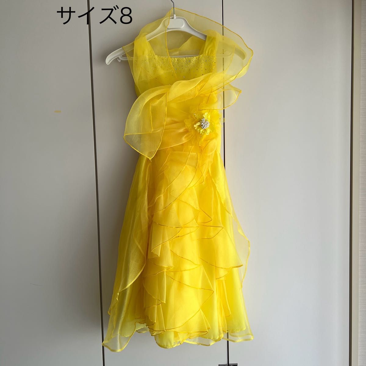 子供ドレス 黄色 ロングドレス サイズ8 (120相当)