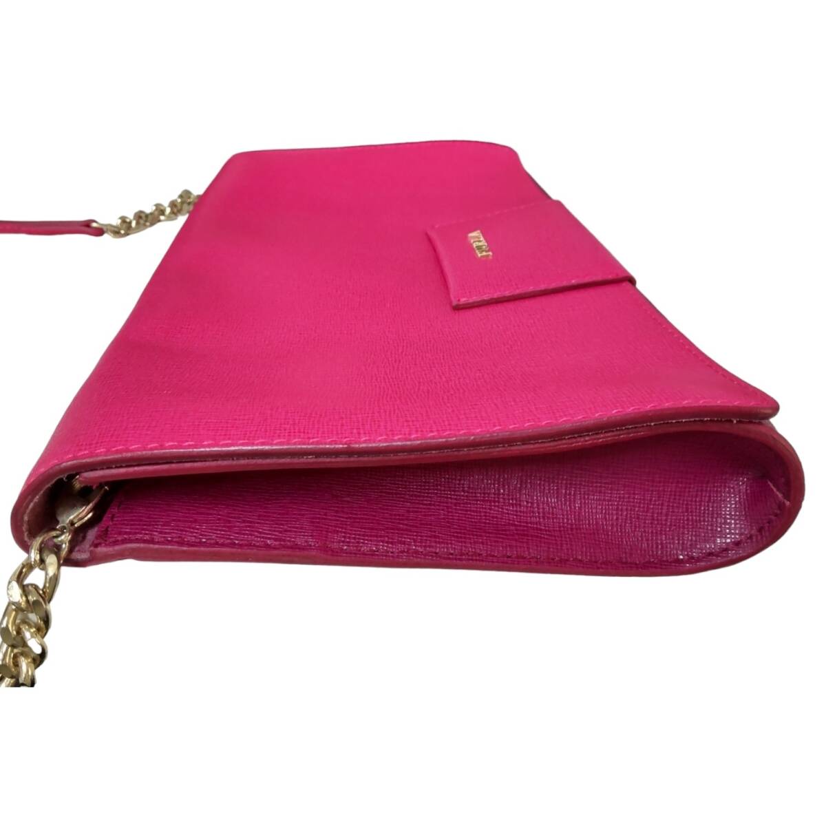 【中古品】FURLA フルラ チェーンショルダーバッグ ピンク レディースバッグ 布袋付き hiL4789ROの画像5