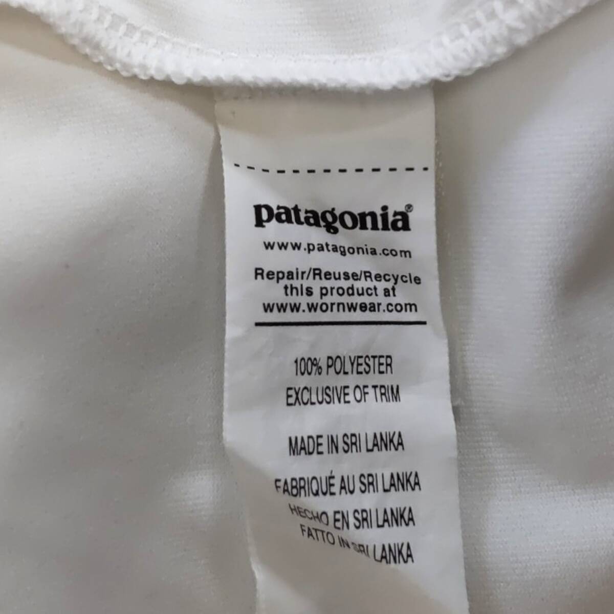 【中古品】Patagonia パタゴニア ロンT 白 ホワイト 長袖 Tシャツ ロゴ Lサイズ メンズ ファッション E56055RKの画像4
