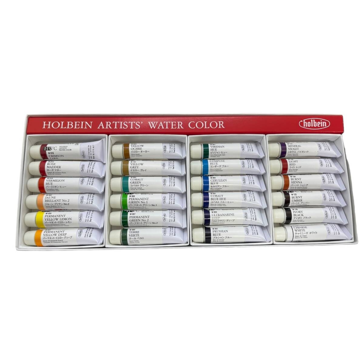 【未使用品】holbein artists water colors ホルベイン アーチスト ウォーターカラー HWC 24 透明水彩絵具 ２４色 E61991RZZの画像3