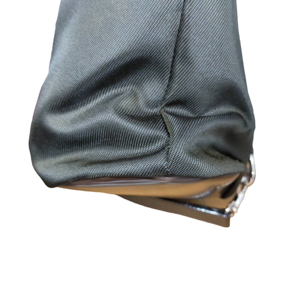 ◆中古品◆GUCCI グッチ バンブー レザー 巾着型 ミニバッグ ダークカラー ブランド バッグ 鞄 箱付き E61189NAの画像7