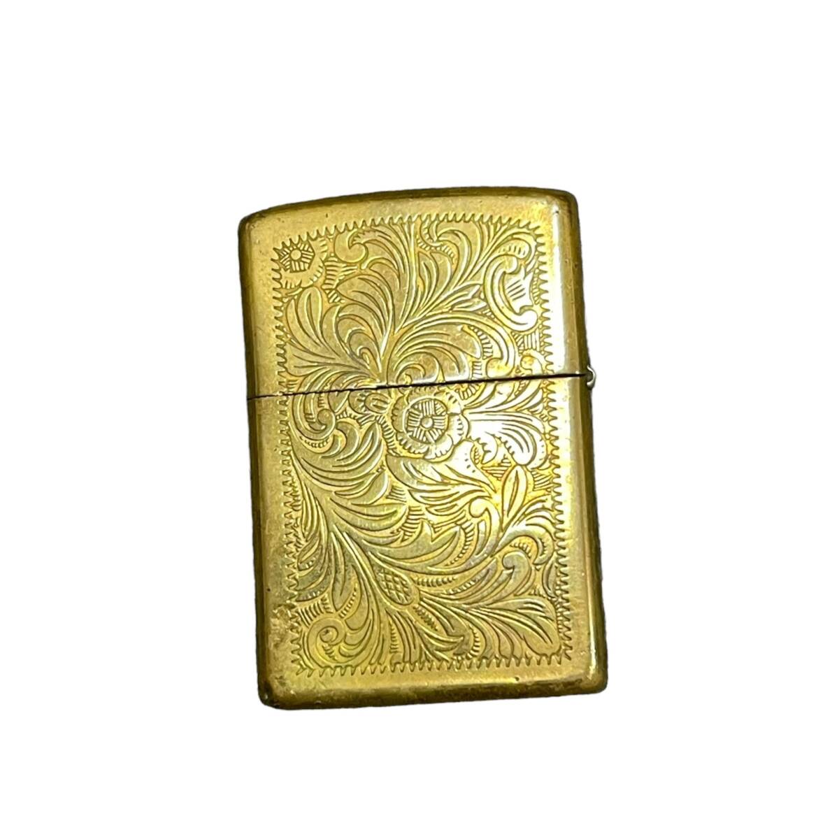 【中古品】 ZIPPO ジッポ ベネチアン 唐草 両面彫刻 ゴールド ゴールドインナー インナー ライター 喫煙具 A63368RKの画像2