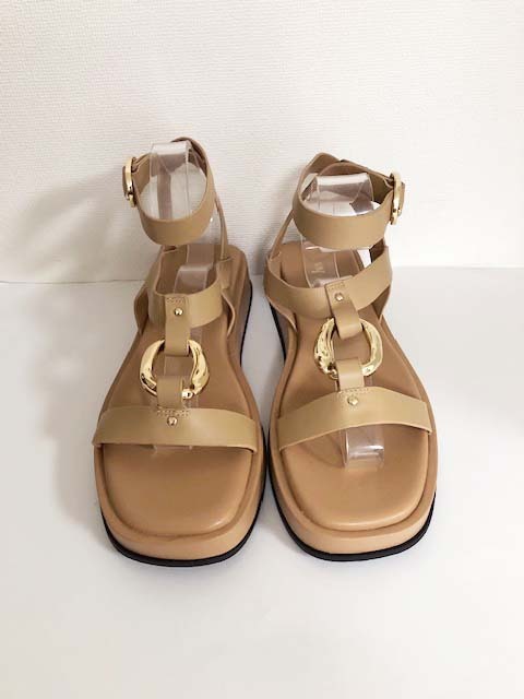 ZARA Zara бежевый Gold детали сандалии модель размер фотосъемка использование женский большой размер 40 26 см . пара обычная цена 9990 иен полцены и меньше very elle