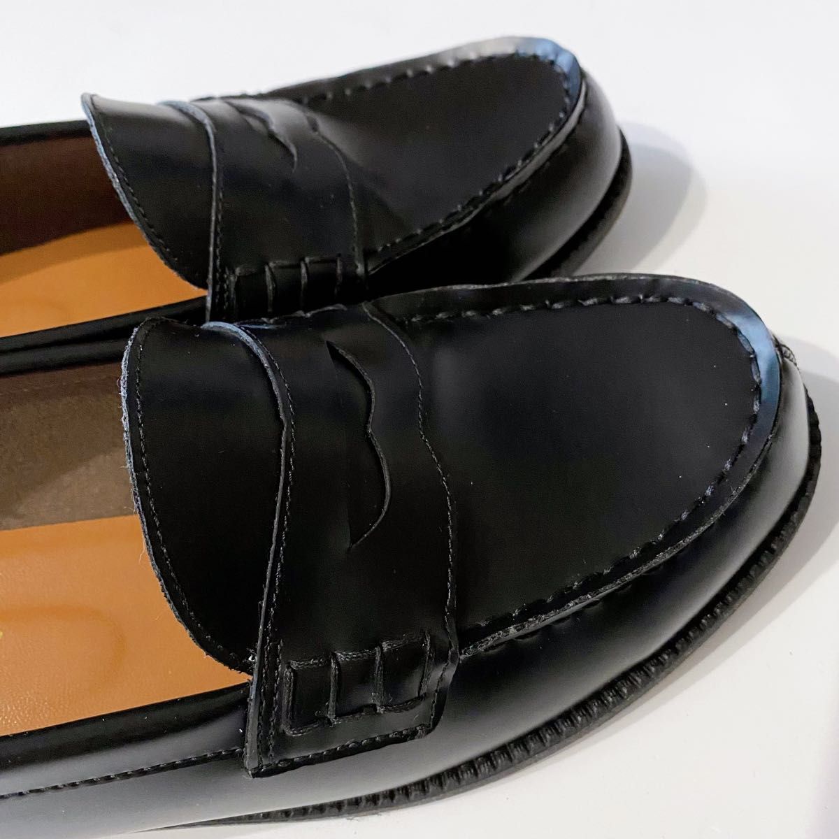ミラノカガク 通学用 ローファー 学生 通学靴 ブラック 25cm 美品