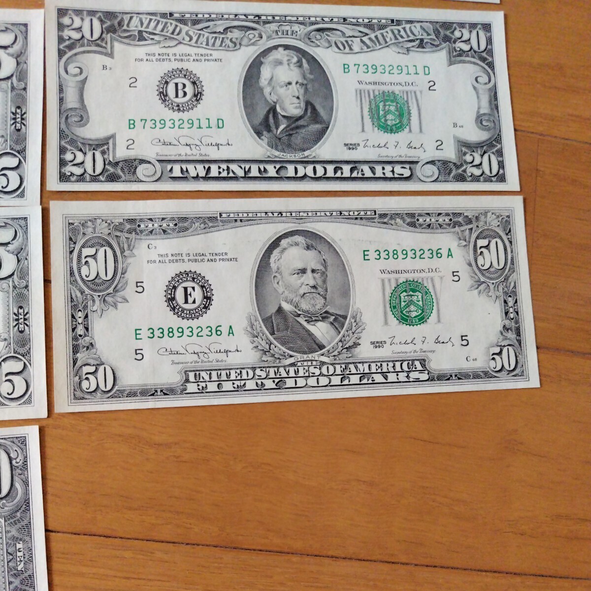 アメリカ ドル紙幣 旧紙幣 合計 124ドル 1ドル 2ドル 5ドル 10ドル 20ドル 50ドル 米ドルの画像4