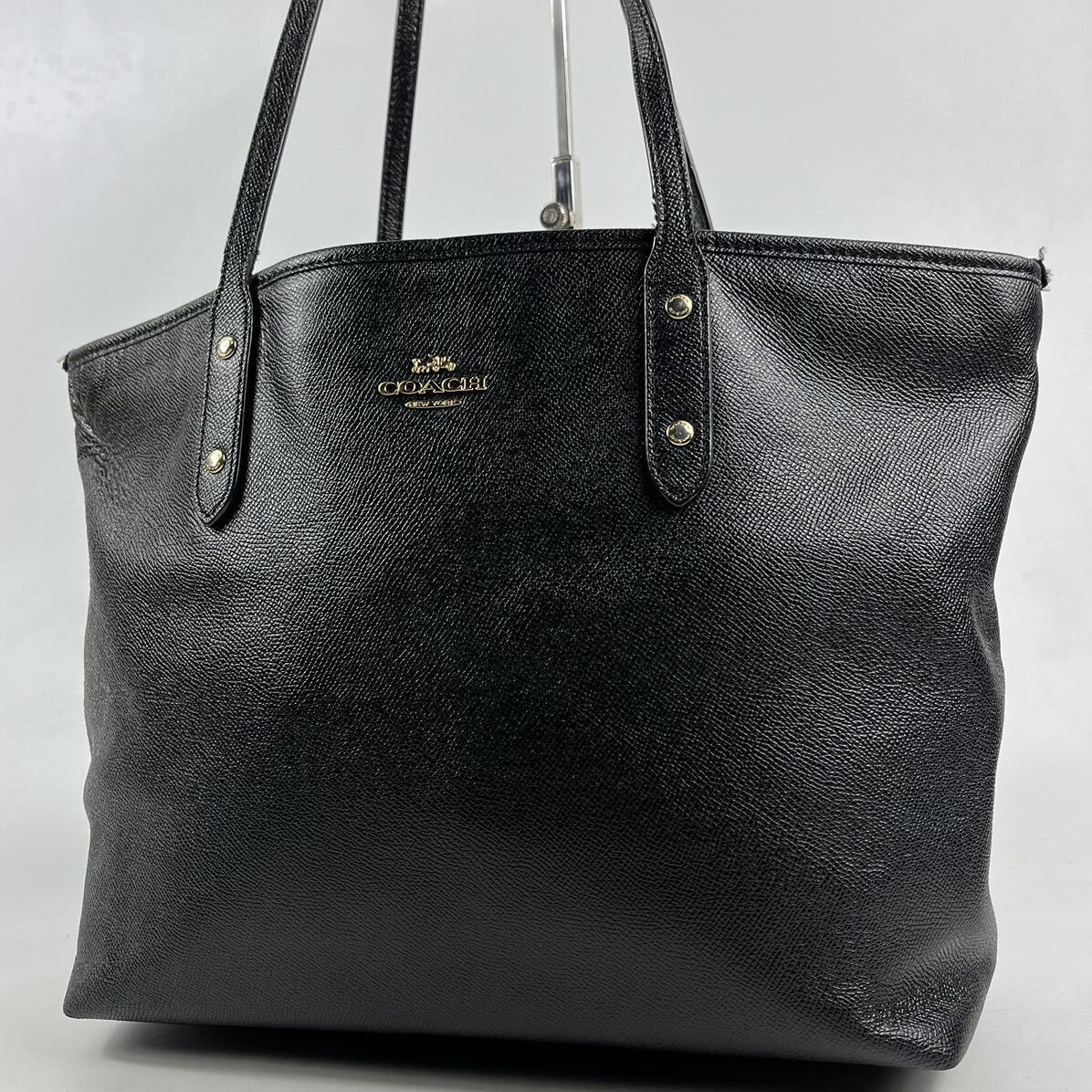 1円〜【入手困難品】 定価10万 コーチ COACH トートバッグ ビジネスバッグ ブリーフケース A4 2way レザー メンズ レディース ブラック 黒_画像1