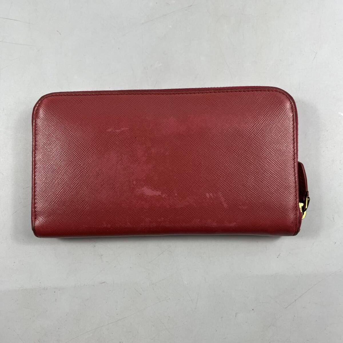 1円〜【入手困難品】 PRADA プラダ 長財布 ピンク系 サフィアーノレザー ロゴ ロングウォレット ラウンドファスナー ラウンドジップ_画像3