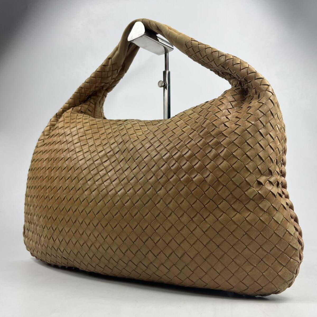 1円〜 BOTTEGA VENETA ボッテガヴェネタ ホーボー トートバッグ ショルダーバッグ イントレチャート レザー ベージュ ハンドバッグの画像1