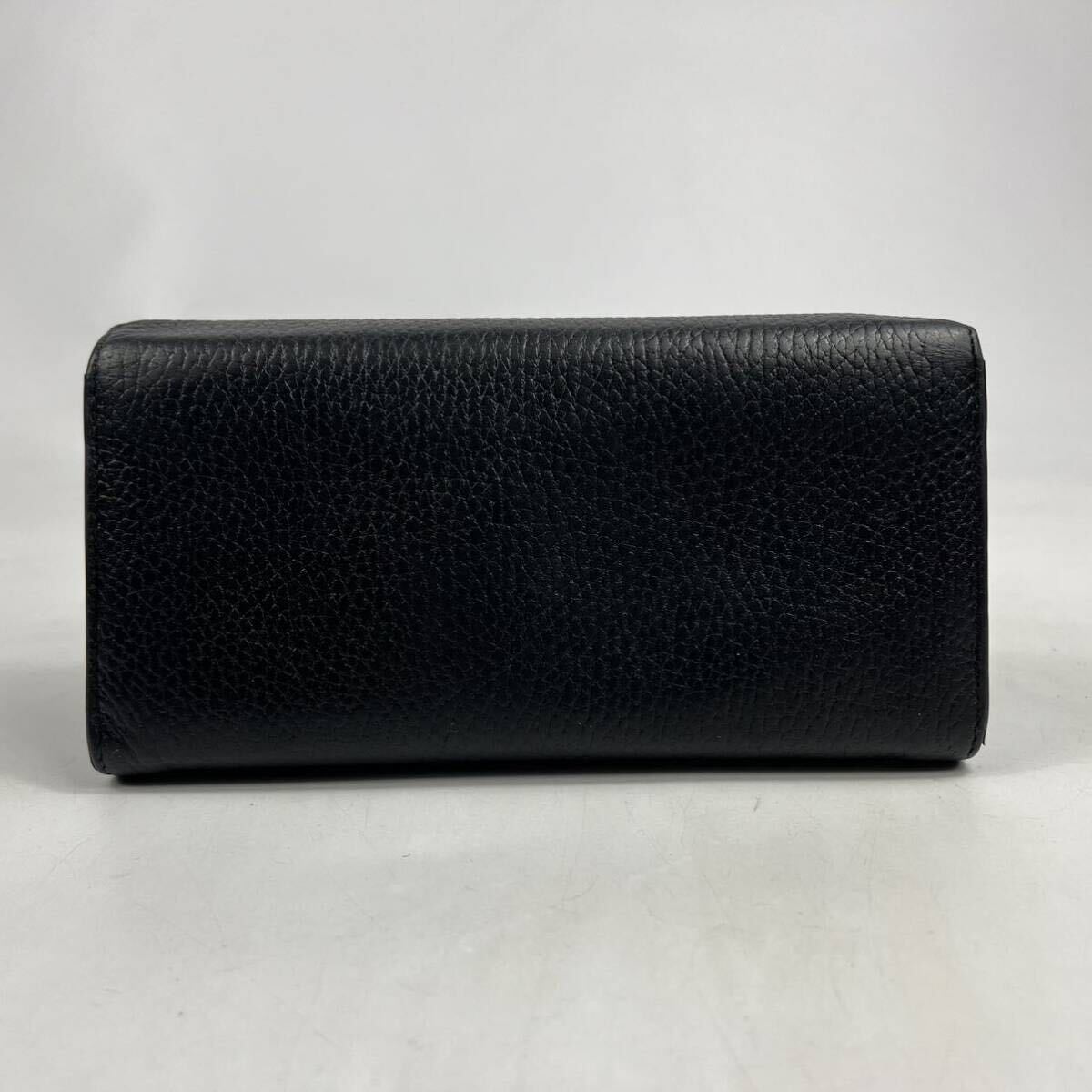 1円〜【入手困難品】 GUCCI グッチ 長財布 インターロッキング GG ブラック 黒 レザー メンズ レディース フラップ式 ロングウォレットの画像3