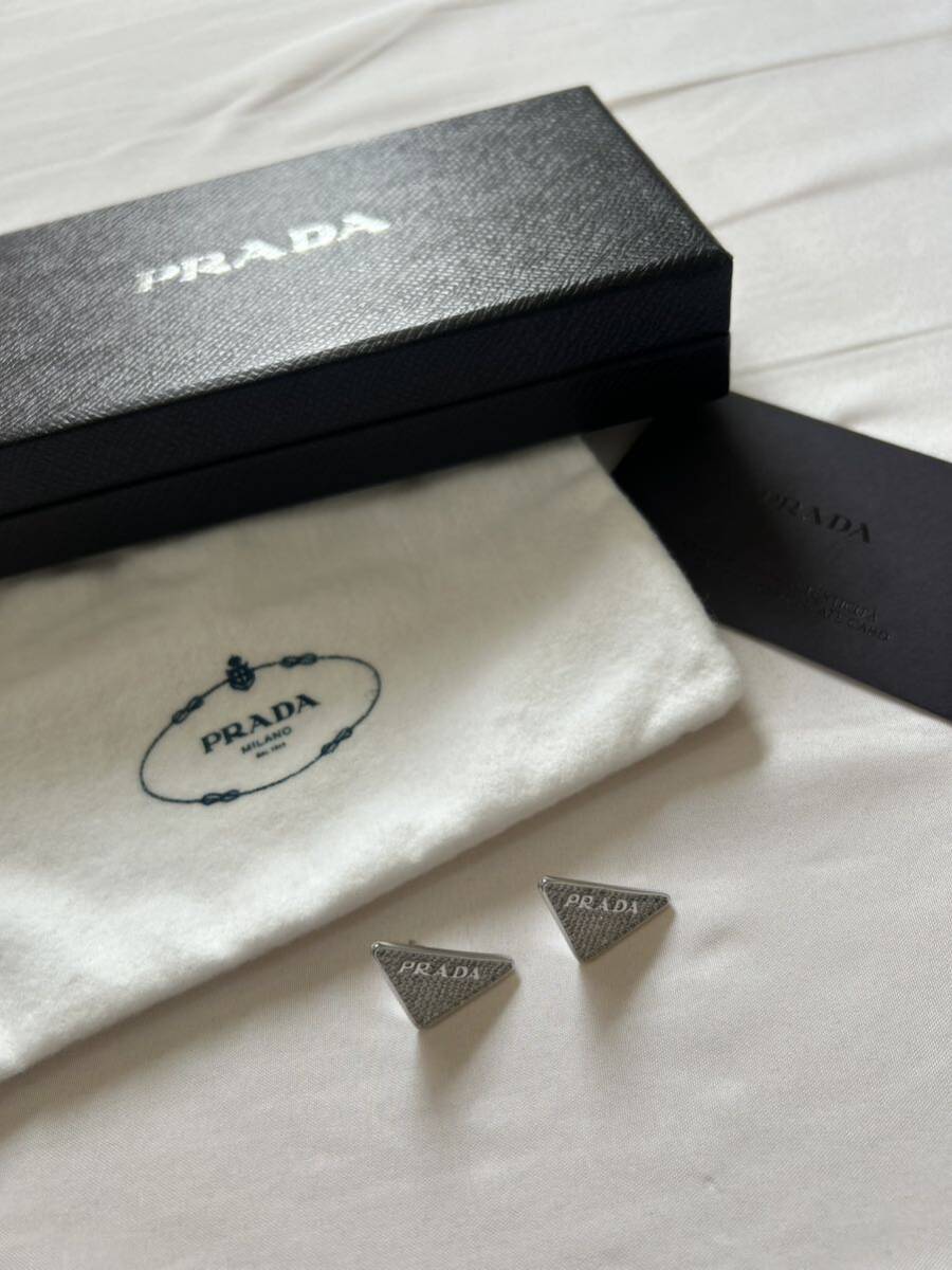  Prada PRADA crystal Logo гель серьги обе уголок 