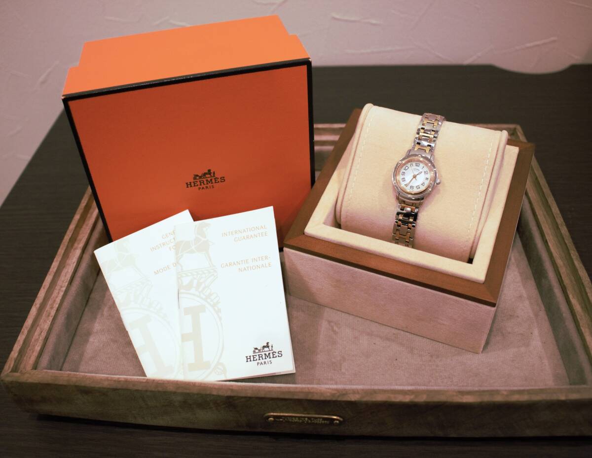 ☆時計 ☆HERMES (エルメス)☆CP1.220☆クリッパー Wmop文字盤 レディース クォーツ 腕時計☆稼動品☆『VRW-14』