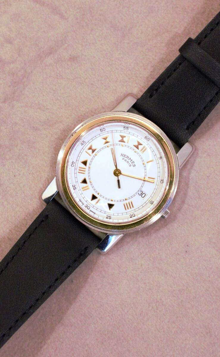 ☆時計 ☆HERMES （エルメス）☆キャリック W文字盤 レディース クォーツ 腕時計☆稼動品☆『VRW-11』