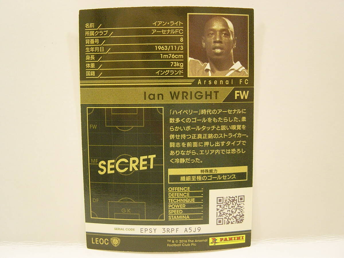 ■ WCCF 2016-2017 LEOC イアン・ライト　Ian wright 1963 England　Arsenal FC 1991-1998 Legends Of The Club_画像4