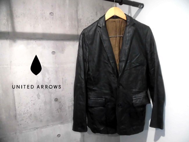 UNITED ARROWS BLUE LABEL United Arrows Blue Label original leather tailored jacket L/ leather jacket / black black / men's 