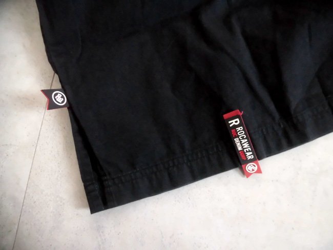 ROCAWEAR/ Roca Wear /ROCA WEAR/ Logo вышивка × нашивка большой размер рубашка с длинным рукавом 2XL/XXL чёрный / большой размер HIPHOP hip-hop B-BOY B серия 