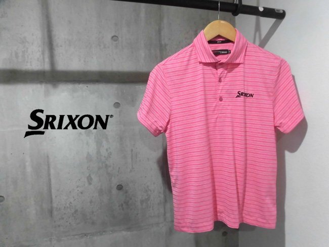 美品/SRIXON スリクソン by DESCENTE デサント/半袖シャツ/ポロシャツ/レディースM/ピンク/GOLF ゴルフ_画像1