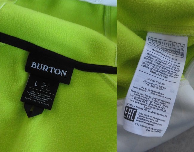 BURTON バートン M CROWN BNDD FZ ボンディング フリース ジップパーカー XL/撥水パーカー/白 ホワイト/メンズ/16538/スノーボードの画像10