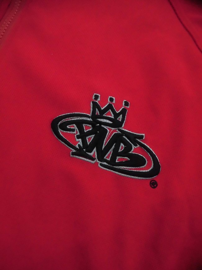 PNB NATIONpi-en Be neishon Logo вышивка короткий рукав джерси tops L/ красный / мужской /90s 90 годы Vintage HIPHOP hip-hop B-BOY B серия 