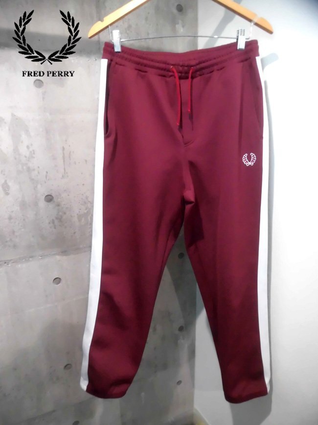 FRED PERRY フレッドペリー × BEAMS ビームス 別注 トラックパンツ M/ジャージパンツ/バーガンディ/メンズ/FZ4452_画像1