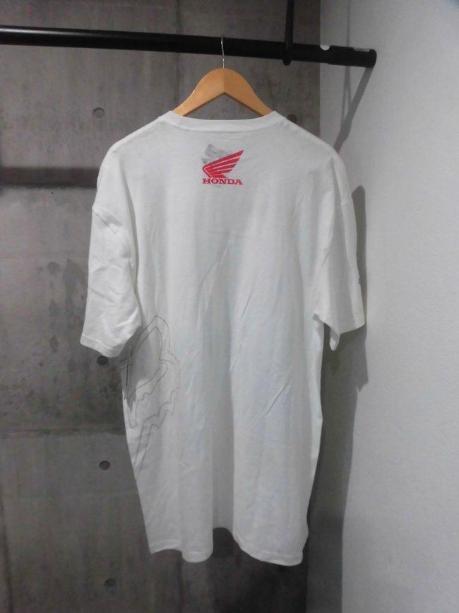 FOX RACING フォックスレーシング × HONDA ホンダ オフィシャル コラボ ロゴプリント半袖 TシャツXL/白 ホワイト/メンズ/バイクの画像3