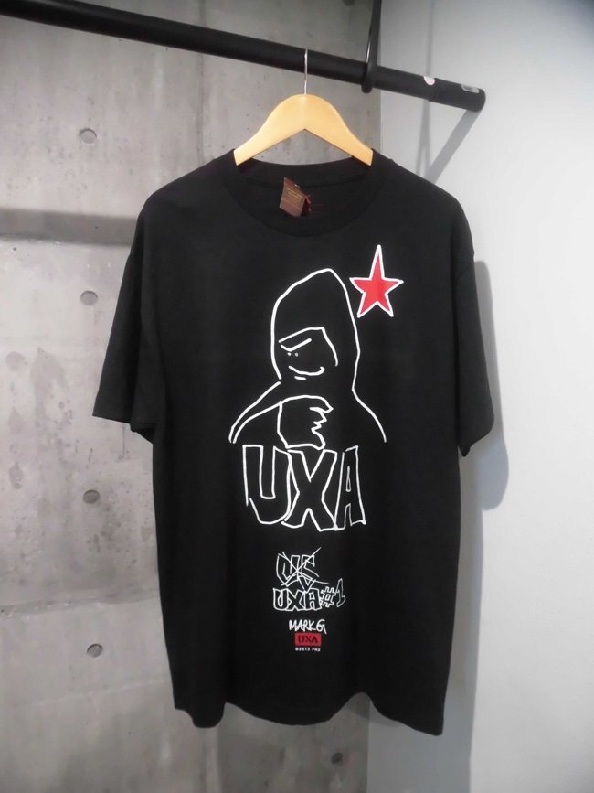 新品 USA製 UXA NEW YORK Mark Gonzales マークゴンザレス コラボ Hoodz Tee 半袖 Tシャツ L/黒 ブラック/メンズ/スケートボード/米国製の画像2