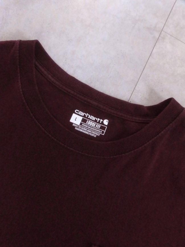 21SP CARHARTT カーハート K126-PRT L/S WORKWEAR POCKET T-SHIRT ポケット付き 長袖Tシャツ L/ロンTee/バーガンディ/メンズ_画像4