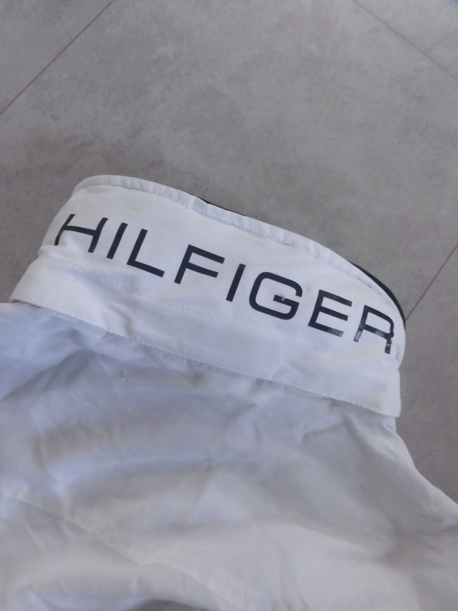 TOMMY HILFIGER トミーヒルフィガー トミー フラッグロゴ刺繍 収納フード ジップジャケット L/裏地メッシュ ブルゾン/白 ホワイト/メンズの画像7