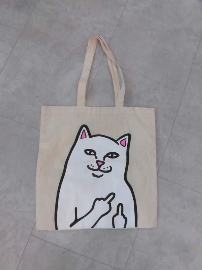 新品 RIPNDIP リップンディップ LORD NERMAL TOTE BAG キャンバス トートバッグ/肩掛けバッグ/鞄 カバン/ナチュラルの画像2