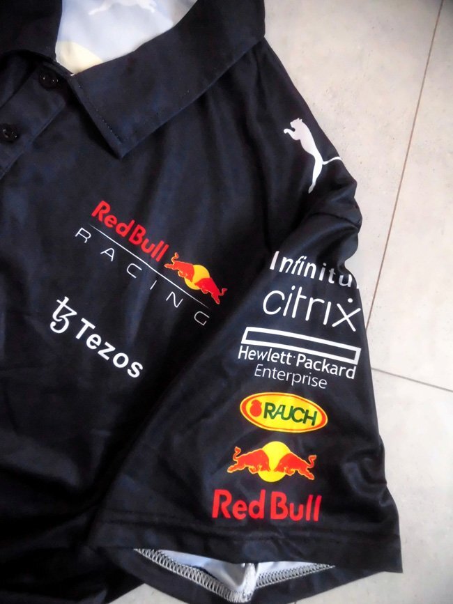 PUMAプーマ Red Bull RACING レッドブル レーシング F1チーム ポロシャツ L/Red Bull Racing F1 2022 Team Polo/ORACLE Mobil TAG/程度良好_画像5