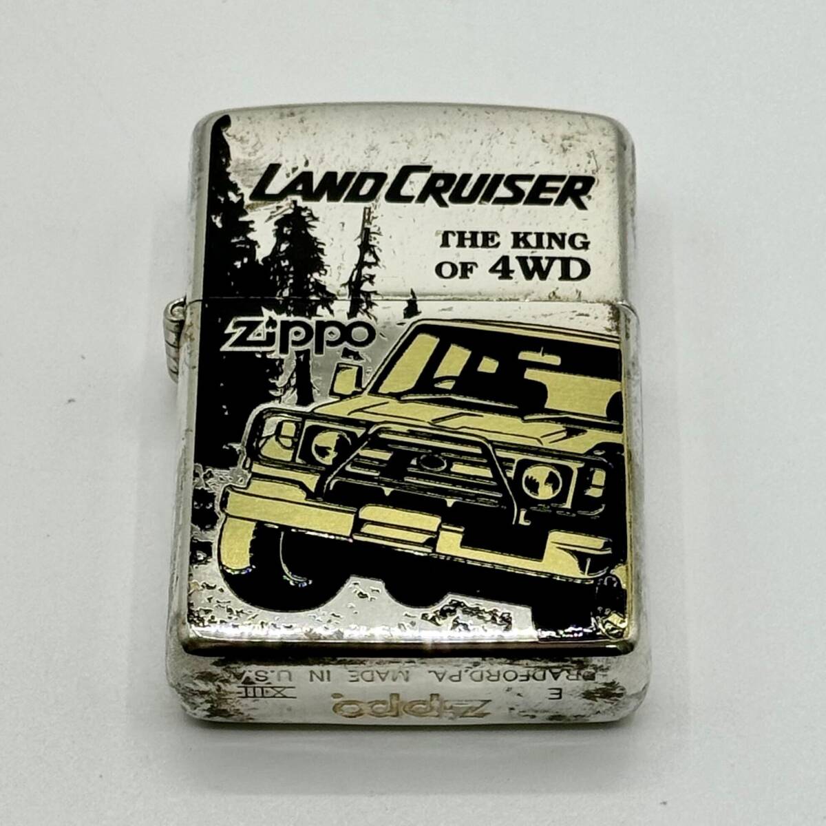 未使用品☆ Zippo ジッポー オイルライター TOYOTA LAND CRUISER トヨタ ランドクルーザー 70系 クロカン 廃版 激レア 1997年製 【4353】_画像1