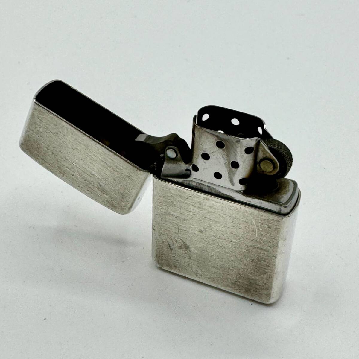 火花OK☆ Zippo ジッポー オイルライター STERLING SILVER スターリングシルバー プレーン ケース付 2015年製 【4373】の画像5